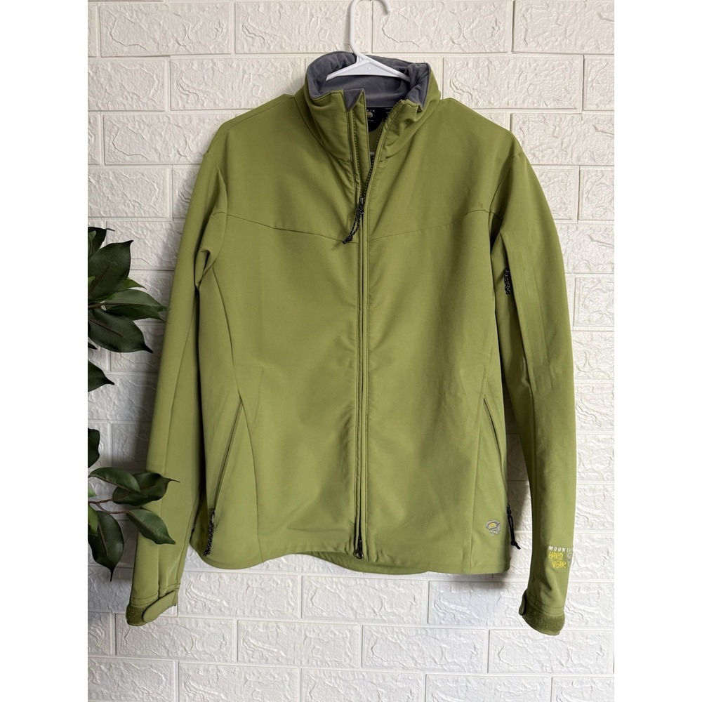 Mountain Hardwear Offwidth Softshell Jacket Green Womens Medium Full Zip OL2631